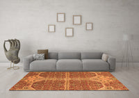 Machine Washable Abstract Orange Modern Rug, wshabs2613org