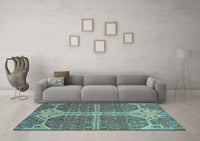 Machine Washable Abstract Light Blue Modern Rug, wshabs2613lblu