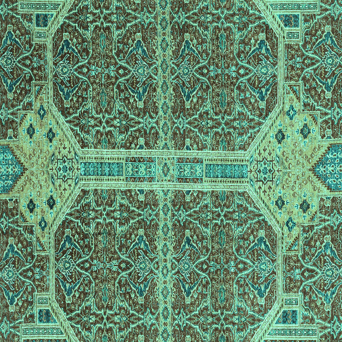 Square Abstract Turquoise Modern Rug, abs2613turq