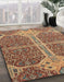 Machine Washable Abstract Brown Red Rug in a Family Room, wshabs2613