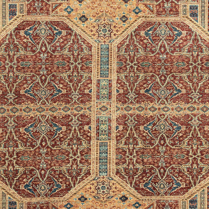 Machine Washable Abstract Brown Red Rug, wshabs2613