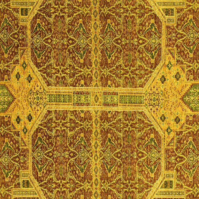 Square Abstract Yellow Modern Rug, abs2613yw