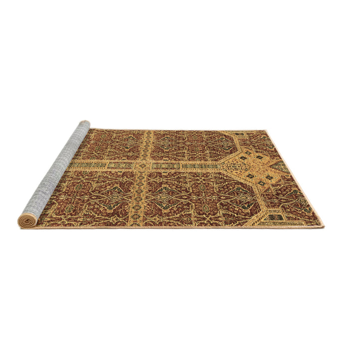 Sideview of Machine Washable Abstract Brown Modern Rug, wshabs2613brn