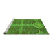 Sideview of Machine Washable Abstract Green Modern Area Rugs, wshabs2613grn