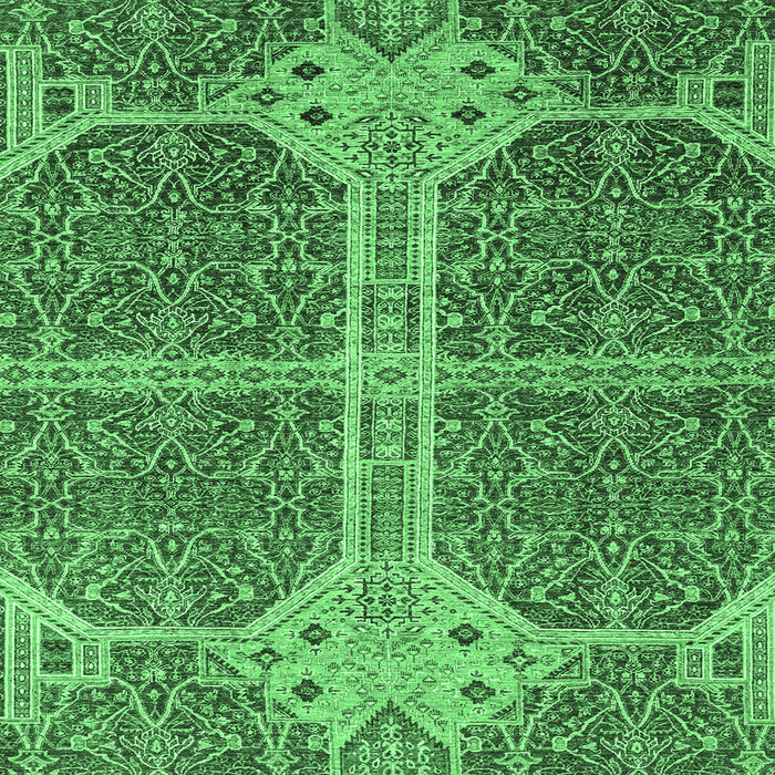 Square Machine Washable Abstract Emerald Green Modern Area Rugs, wshabs2613emgrn