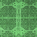 Square Machine Washable Abstract Emerald Green Modern Area Rugs, wshabs2613emgrn