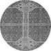 Round Abstract Gray Modern Rug, abs2613gry