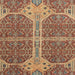 Square Machine Washable Abstract Brown Red Rug, wshabs2613