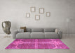 Machine Washable Abstract Pink Modern Rug in a Living Room, wshabs2613pnk