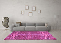 Machine Washable Abstract Pink Modern Rug, wshabs2613pnk