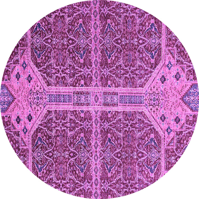 Round Machine Washable Abstract Purple Modern Area Rugs, wshabs2613pur