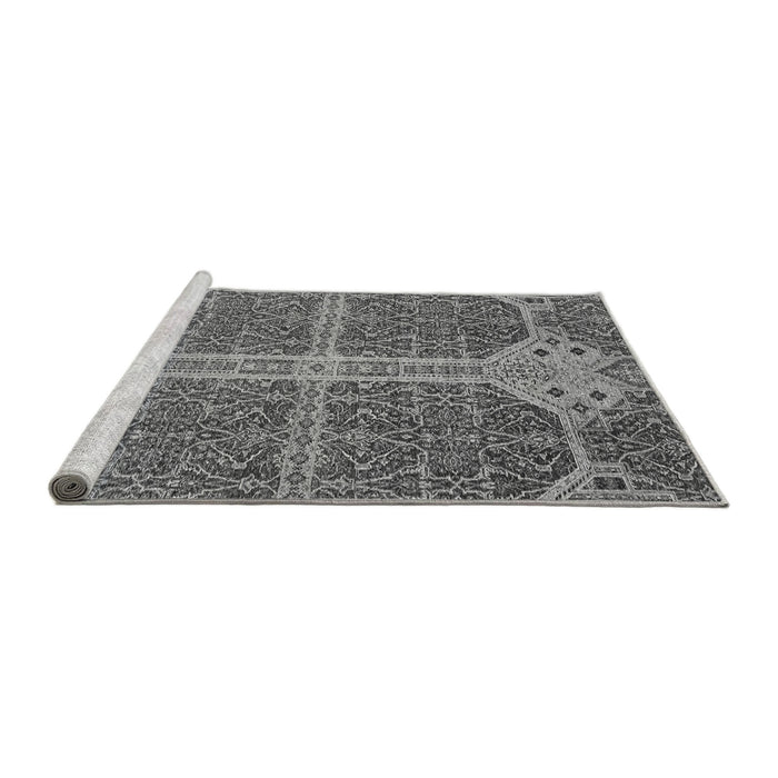Sideview of Machine Washable Abstract Gray Modern Rug, wshabs2613gry