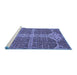 Sideview of Machine Washable Abstract Blue Modern Rug, wshabs2613blu