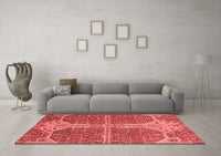 Machine Washable Abstract Red Modern Rug, wshabs2613red