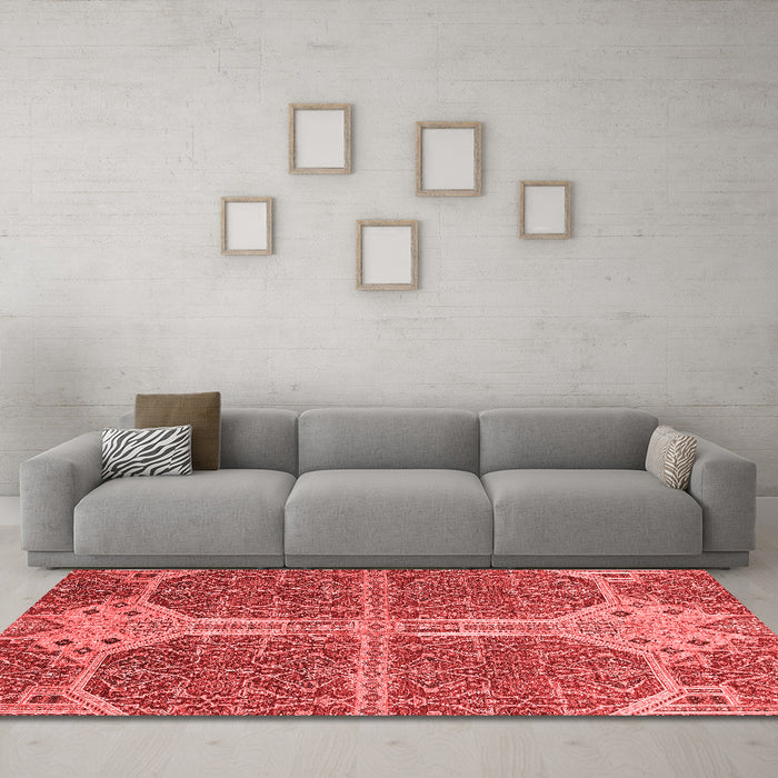 Modern Red Washable Rugs