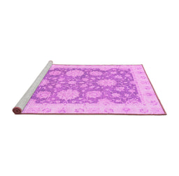 Sideview of Machine Washable Oriental Pink Traditional Rug, wshabs2614pnk