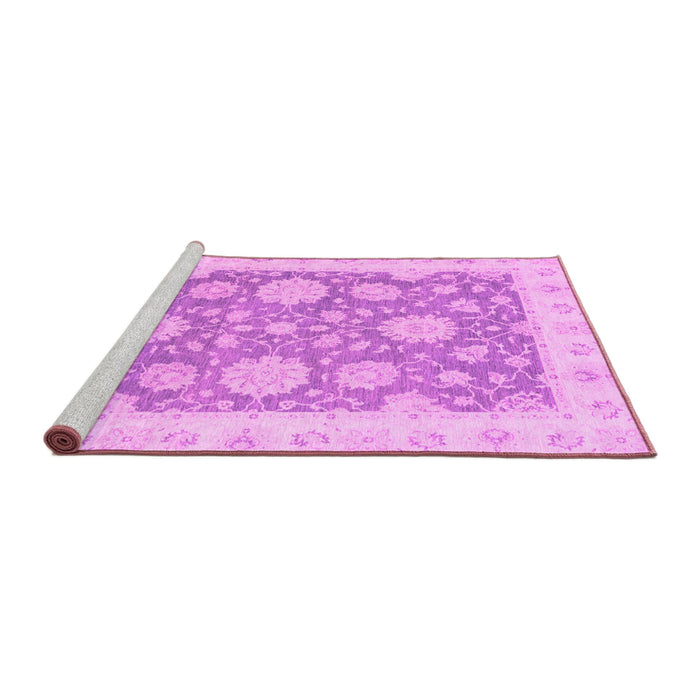 Sideview of Machine Washable Oriental Pink Traditional Rug, wshabs2614pnk