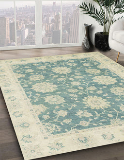 Abstract Pale Gold Oriental Rug in Family Room, abs2614