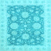 Square Oriental Light Blue Traditional Rug, abs2614lblu