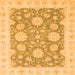 Square Machine Washable Oriental Orange Traditional Area Rugs, wshabs2614org