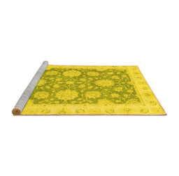 Sideview of Machine Washable Oriental Yellow Traditional Rug, wshabs2614yw