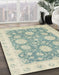 Abstract Pale Gold Oriental Rug in Family Room, abs2614