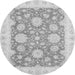 Round Oriental Gray Traditional Rug, abs2614gry