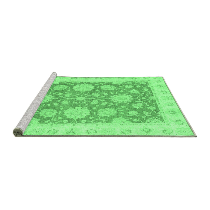 Sideview of Machine Washable Oriental Emerald Green Traditional Area Rugs, wshabs2614emgrn