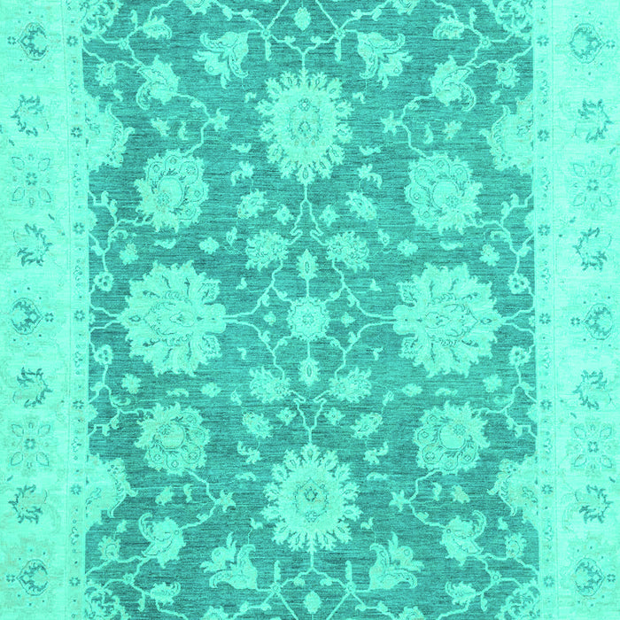 Machine Washable Oriental Turquoise Traditional Area Rugs, wshabs2614turq