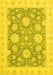 Machine Washable Oriental Yellow Traditional Rug, wshabs2614yw