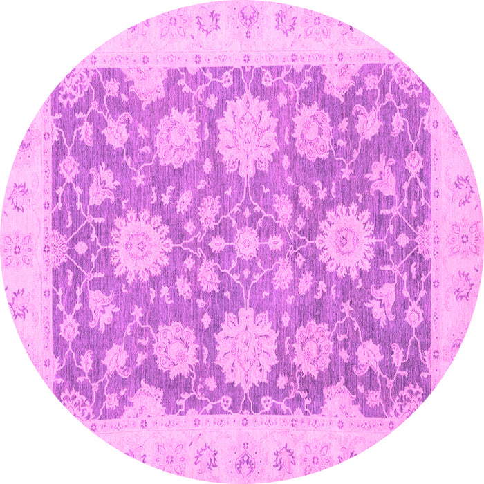 Round Machine Washable Oriental Pink Traditional Rug, wshabs2614pnk