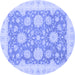 Round Oriental Blue Traditional Rug, abs2614blu