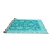 Sideview of Machine Washable Oriental Light Blue Traditional Rug, wshabs2614lblu