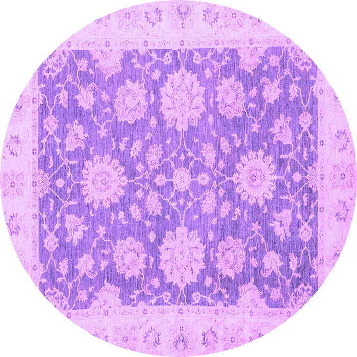 Round Oriental Purple Traditional Rug, abs2614pur