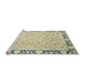 Sideview of Machine Washable Abstract Brown Gold Rug, wshabs2615