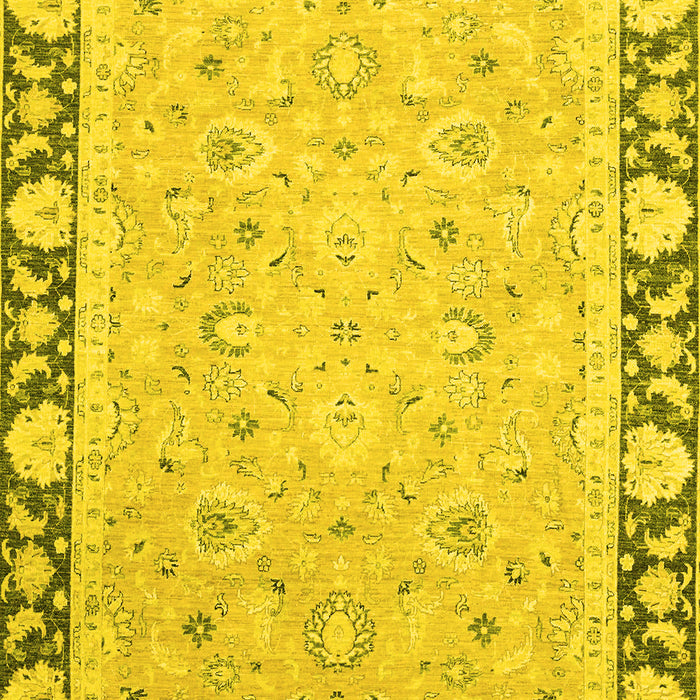 Machine Washable Oriental Yellow Traditional Rug, wshabs2615yw