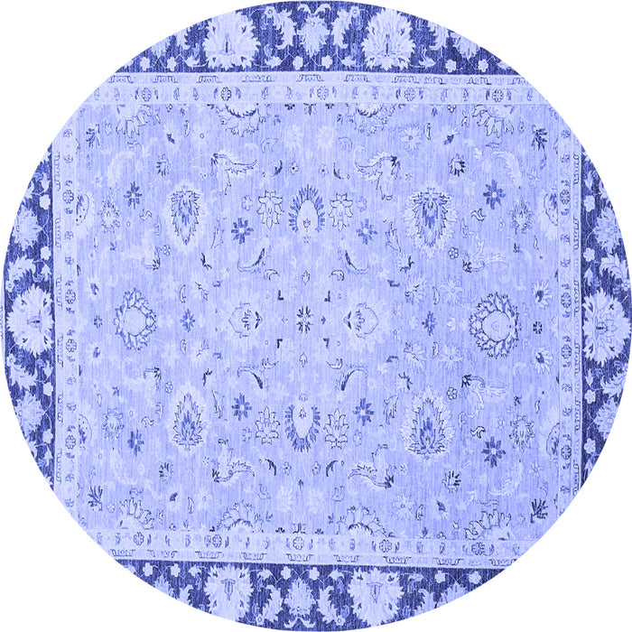 Round Oriental Blue Traditional Rug, abs2615blu