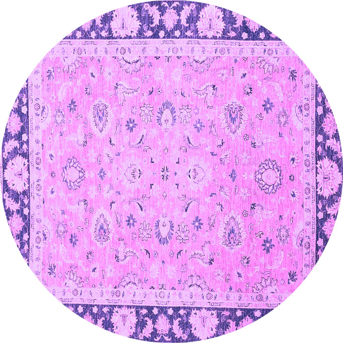 Round Oriental Purple Traditional Rug, abs2615pur
