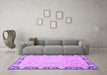 Machine Washable Oriental Purple Traditional Area Rugs in a Living Room, wshabs2615pur