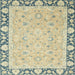 Square Abstract Brown Gold Oriental Rug, abs2615