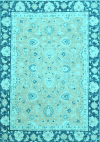 Oriental Light Blue Traditional Rug, abs2615lblu