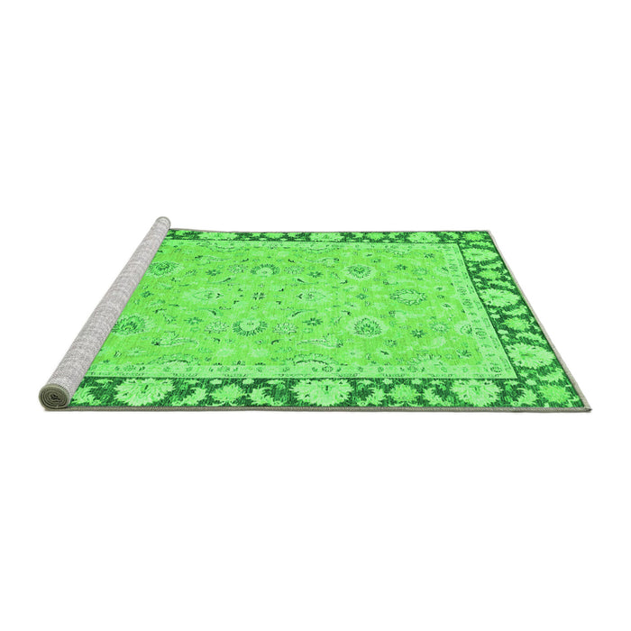 Sideview of Machine Washable Oriental Green Traditional Area Rugs, wshabs2615grn