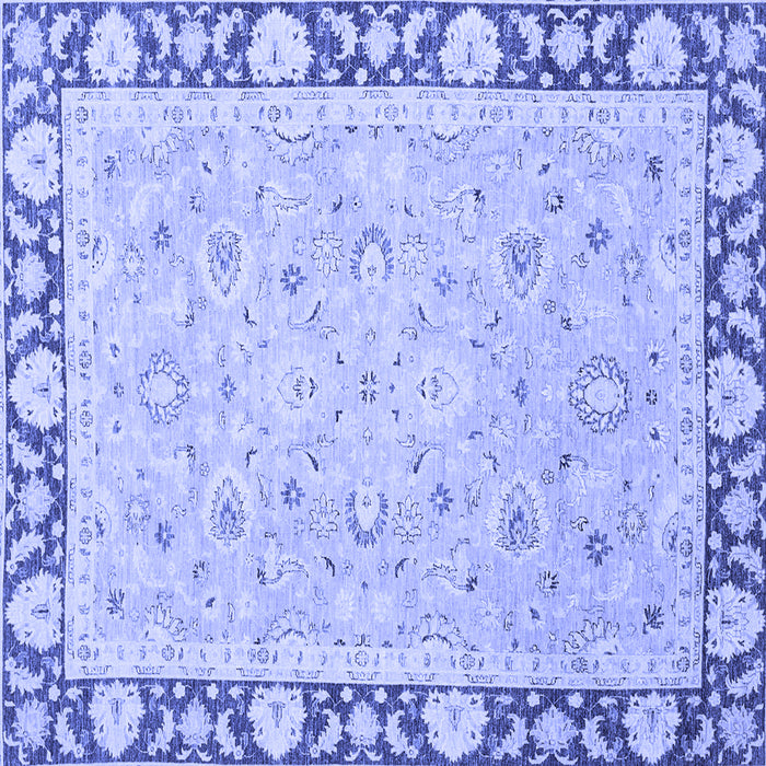 Square Machine Washable Oriental Blue Traditional Rug, wshabs2615blu