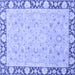 Square Machine Washable Oriental Blue Traditional Rug, wshabs2615blu