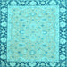 Square Machine Washable Oriental Light Blue Traditional Rug, wshabs2615lblu