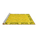 Sideview of Machine Washable Oriental Yellow Traditional Rug, wshabs2615yw