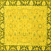 Square Machine Washable Oriental Yellow Traditional Rug, wshabs2615yw