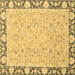 Square Machine Washable Oriental Brown Traditional Rug, wshabs2615brn