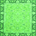 Square Oriental Green Traditional Rug, abs2615grn