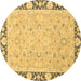 Round Oriental Brown Traditional Rug, abs2615brn